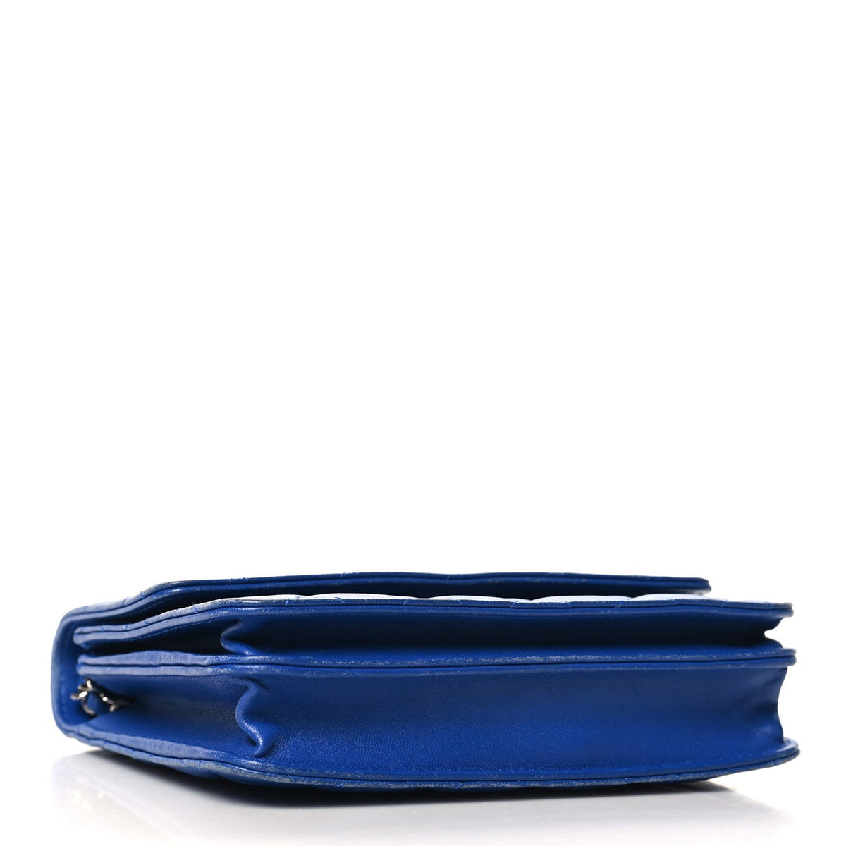 Lambskin Quilted Square Wallet On Chain WOC Blue
