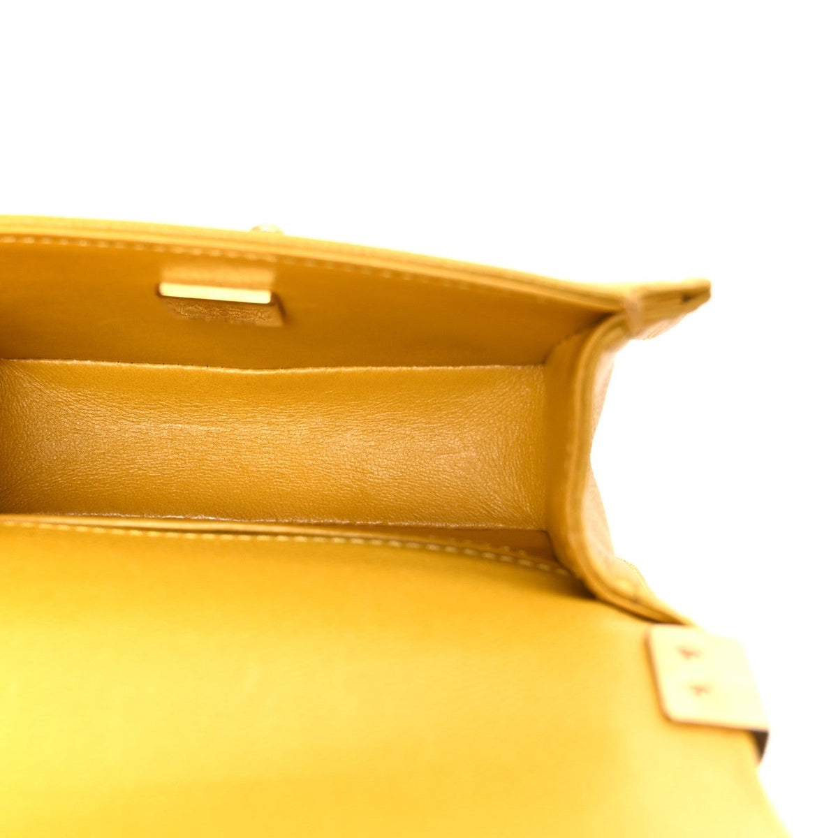 Caviar Quilted Mini Boy Flap Yellow
