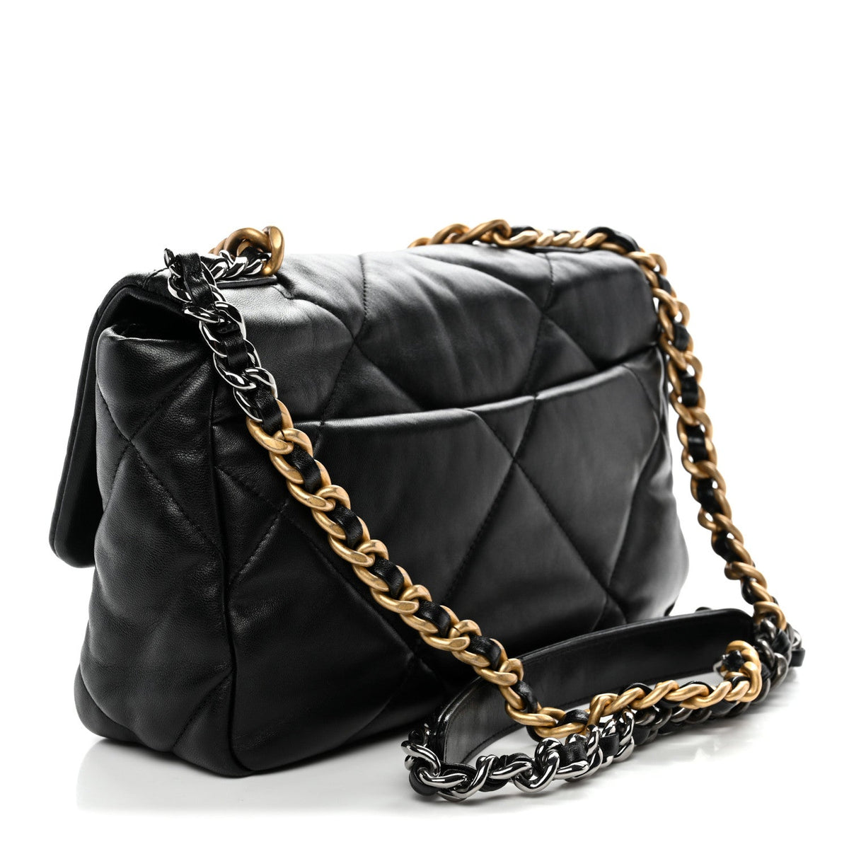 Lambskin Quilted Medium Chanel 19 Flap Black
