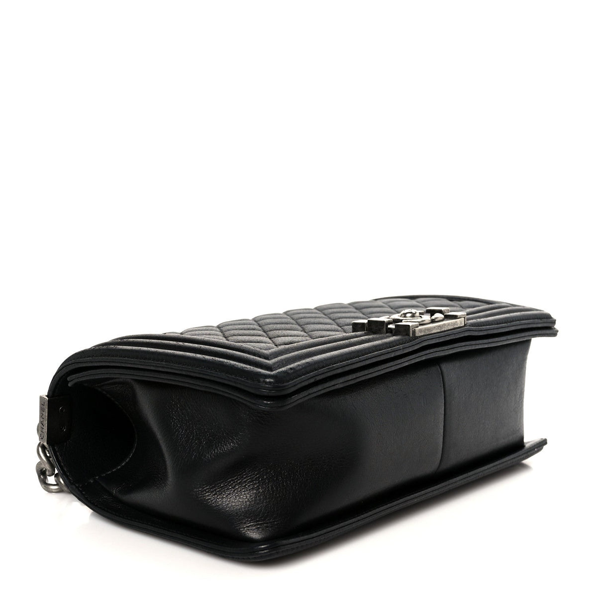 Calfskin Quilted Medium Boy Flap Black