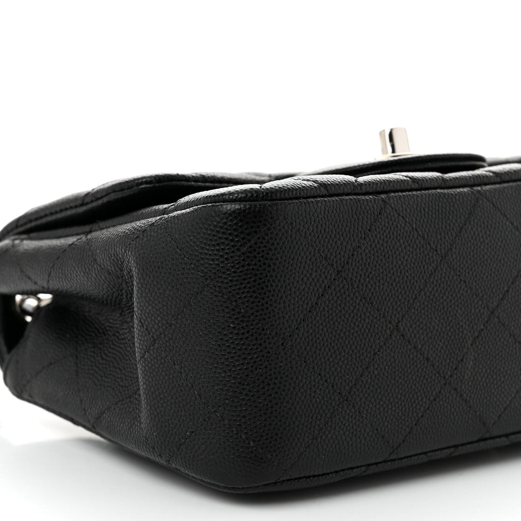 Caviar Quilted Mini Square Flap Black