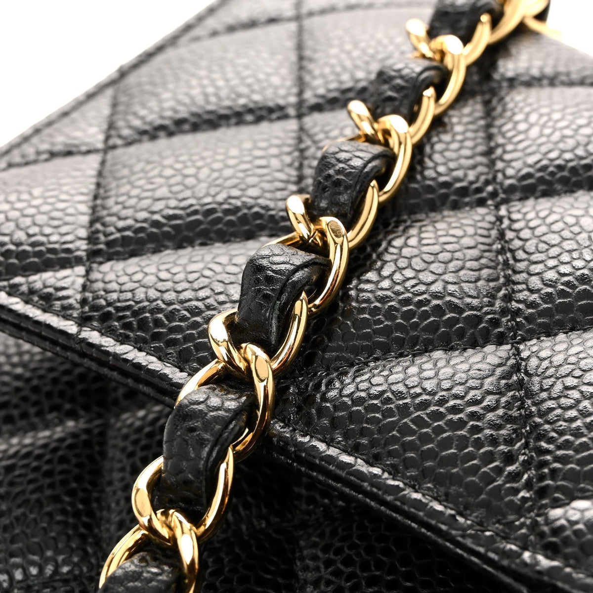 Caviar Quilted Medium Double Flap Black