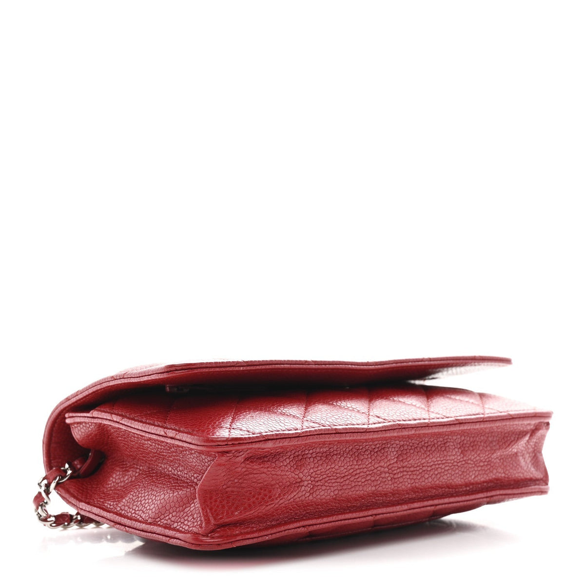 Caviar Quilted Wallet on Chain WOC Red