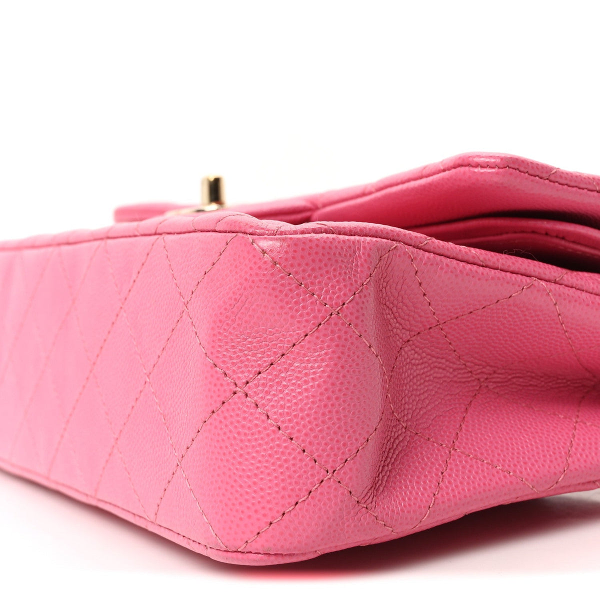 Caviar Quilted Small Double Flap Pink