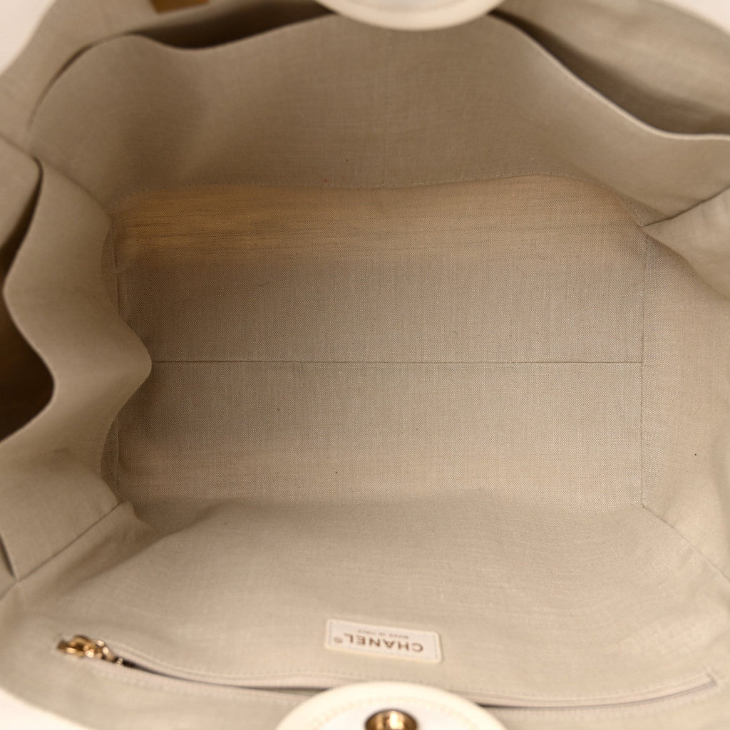 Cotton Medium Deauville Tote White