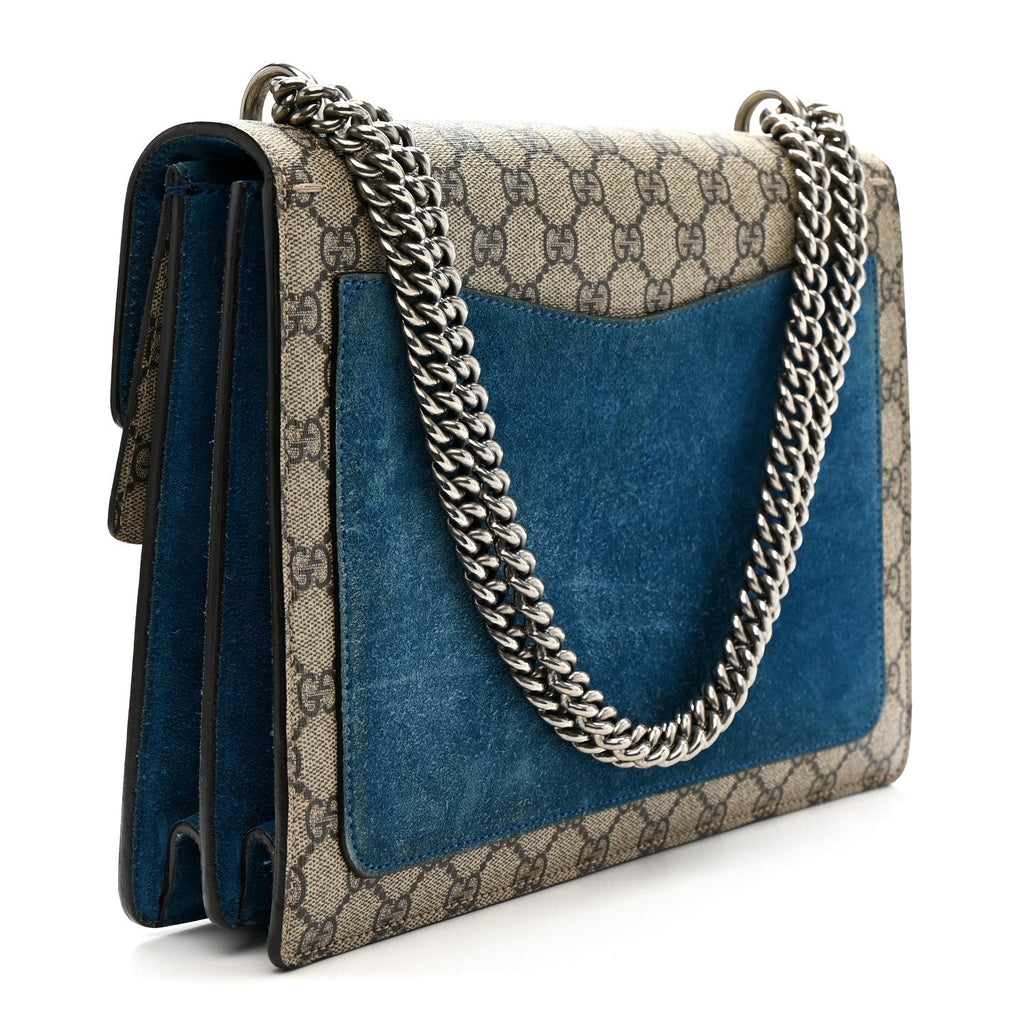 GG Supreme Monogram Medium Dionysus Shoulder Bag Blue