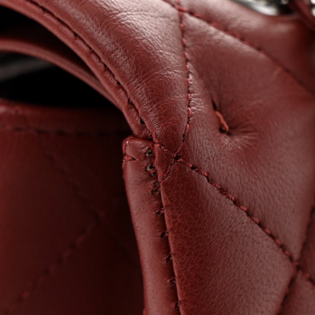 Lambskin Quilted Medium Double Flap Burgundy