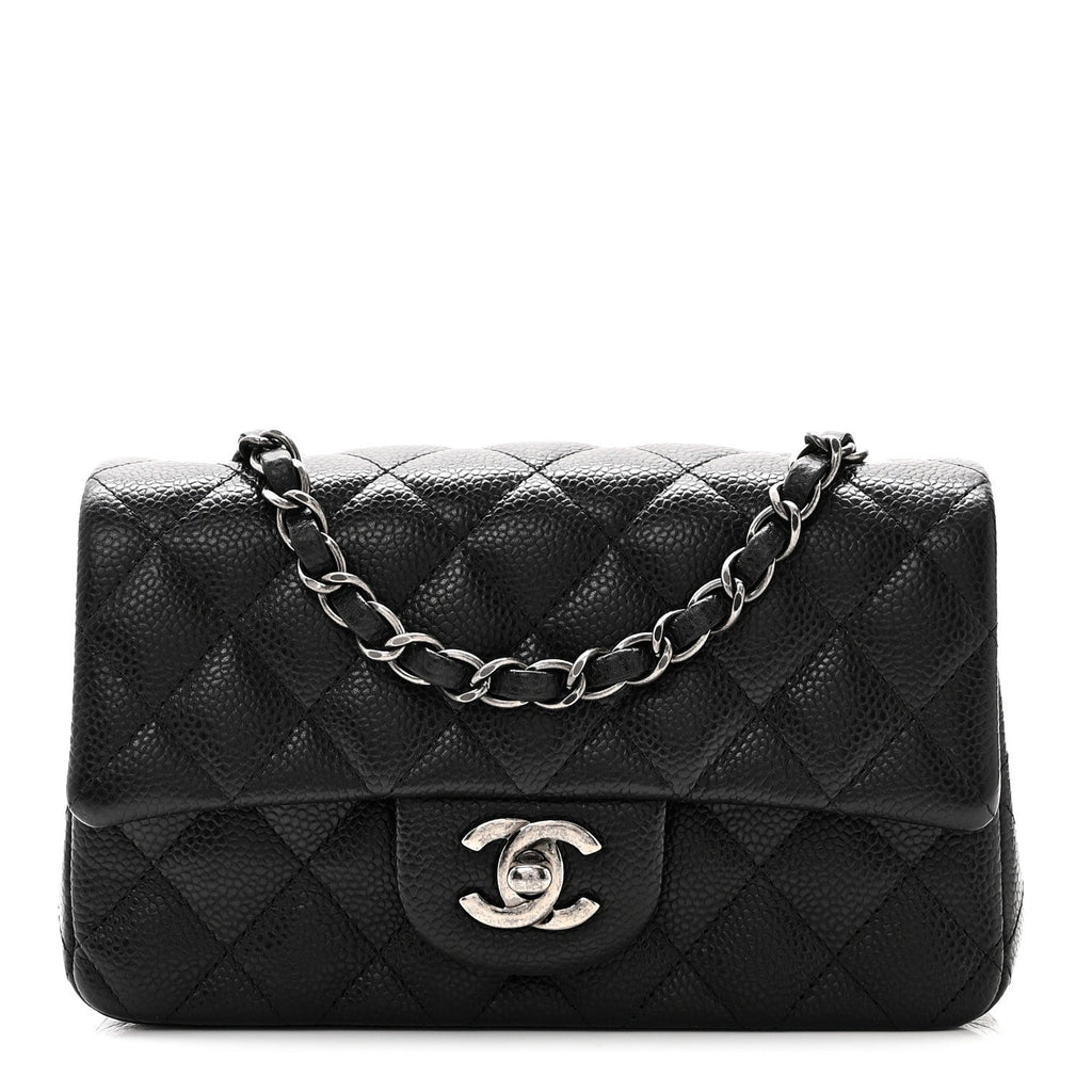 Caviar Quilted Mini Rectangular Flap Black