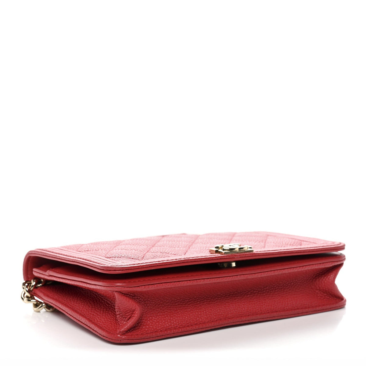 Caviar Quilted Boy Wallet On Chain WOC Red