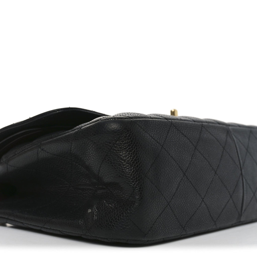Caviar Quilted Jumbo Double Flap Black
