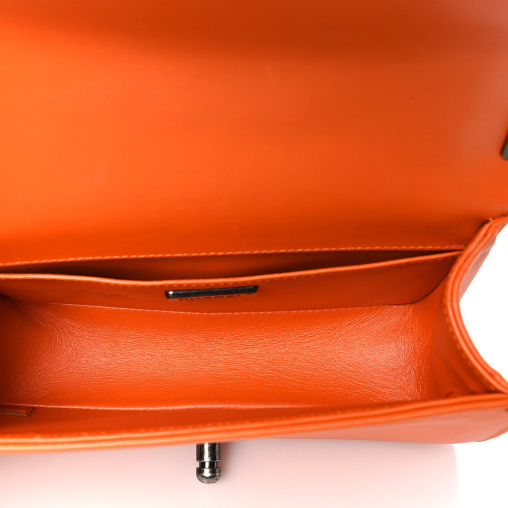Snakeskin Small Boy Flap Orange